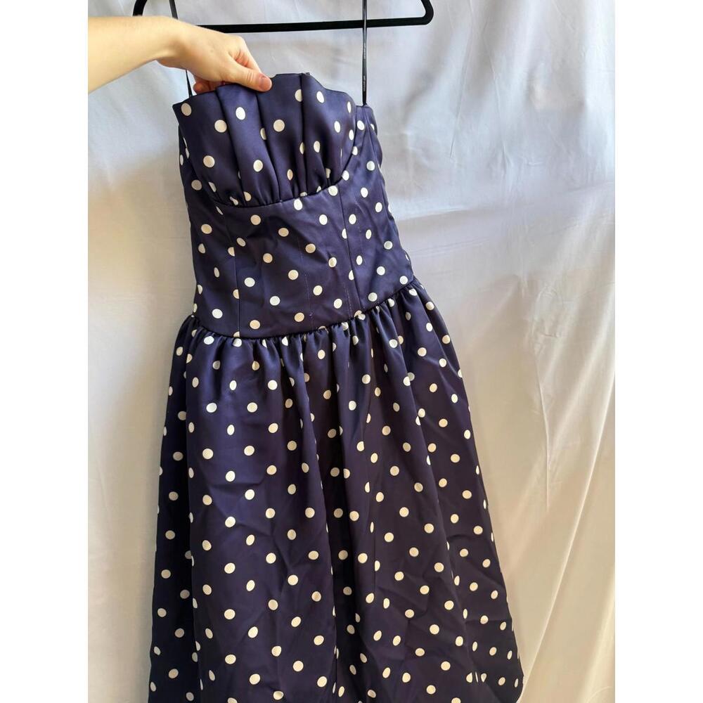 Self-Portrait Blue Polka Dot Midi Dress Size 2,  ($655 original retail) - Picture 6 of 13